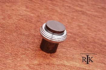 RKI CK-4214-CN: 1-1/4" Solid Swirl Rod Cabinet Knob - Black Nickel/Polished Chrome