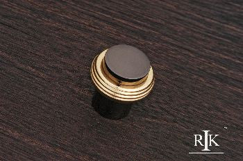 RKI CK-4214-NB: 1-1/4" Solid Swirl Rod Cabinet Knob - Black Nickel/Polished Brass
