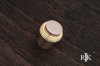 RKI CK-4214-PWB: 1-1/4" Solid Swirl Rod Cabinet Knob - Pewter & Brass