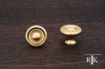 RKI CK-4244: 1-1/4" Solid Georgian Cabinet Knob - Polished Brass