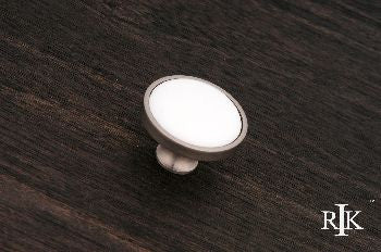 RKI CK-515-PW: 1-1/4" Round Cabinet Knob - Pewter/Porcelain