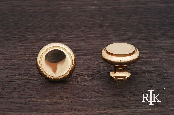 RKI CK-5214-B: 1-1/4" Plain Cabinet Knob w/Flat Brass Insert - Polished Brass