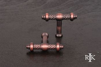 RKI CK-702-DC: 2" Small Twisted Cabinet Knob - Distressed Copper