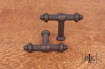 RKI CK-702-RB: 2" Small Twisted Cabinet T-Bar Cabinet - Oil Rubbed Bronze