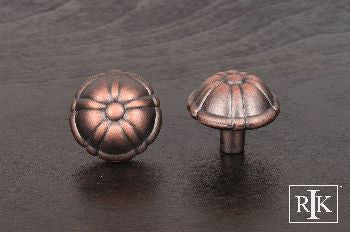 RKI CK-704-DC: 1-1/4" Small Petal Cabinet Knob - Distressed Copper