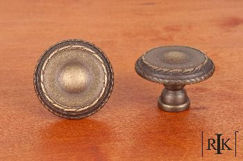 RKI CK-705-AE: 1-1/2" Large Double Roped Edge Cabinet Knob - Antique English