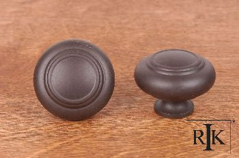 RKI CK-707-RB: 1-1/2" Double Ringed Cabinet Knob - Oil Rubbed Bronze