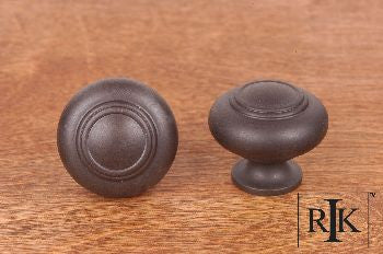 RKI CK-708-RB: 1-1/4" Small Double Ringed Cabinet Knob - Oil Rubbed Bronze