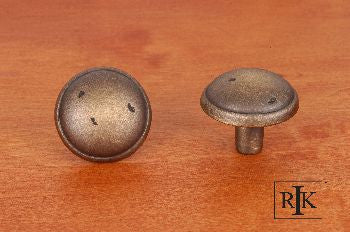 RKI CK-711-AE: 1-3/8" Distressed Mushroom Cabinet Knob w/Ring Edge Antique English