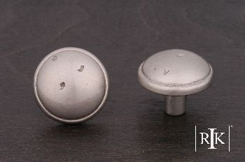 RKI CK-711-P: 1-3/8" Distressed Mushroom Cabinet Knob w/Ring Edge - Pewter