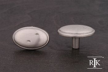 RKI CK-712-P: Distressed Oval Cabinet Knob w/Ring Edge - Pewter