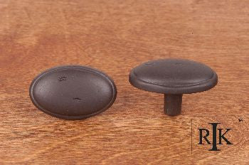 RKI CK-712-RB: Distressed Oval Cabinet Knob w/Ring Edge - Oil Rubbed Bronze