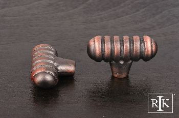 RKI CK-713-DC: Distressed Large Ribbed Cabinet Knob - Distressed Copper