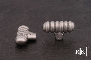 RKI CK-713-P: Distressed Large Ribbed Cabinet Knob - Pewter