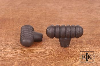 RKI CK-713-RB: Distressed Large Ribbed Cabinet Knob - Oil Rubbed Bronze