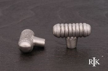 RKI CK-714-P: Distressed Small Ribbed Cabinet Knob - Pewter