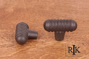 RKI CK-714-RB: Distressed Small Ribbed Cabinet Knob - Oil Rubbed Bronze