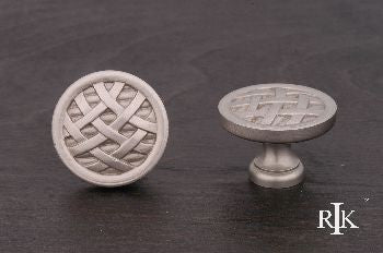 RKI CK-751-P: 1-1/2" Large Cross-Hatched Cabinet Knob - Pewter