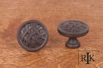 RKI CK-751-RB: 1-1/2" Large Cross-Hatched Cabinet Knob - Oil Rubbed Bronze