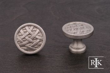 RKI CK-752-P: 1-1/4" Small Cross-Hatched Cabinet Knob - Pewter