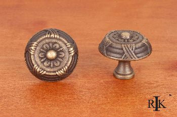RKI CK-753-AE: 1-1/2" Large Crosses And Petals Cabinet Knob - Antique English
