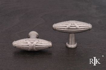 RKI CK-756-P: Large Crossed Indian Drum Cabinet Knob - Pewter
