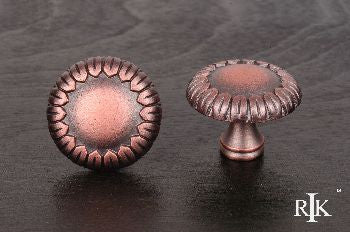 RKI CK-758-DC: 1-1/2" Petals at Edge Cabinet Knob - Distressed Copper