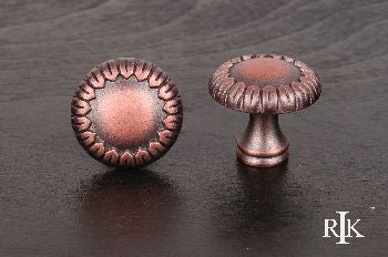 RKI CK-759-DC: 1-1/4" Small Petals at Edge Cabinet Knob - Distressed Copper