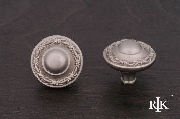 RKI CK-761-P: 1-1/4" Small Deco-Leaf Edge Cabinet Knob - Pewter