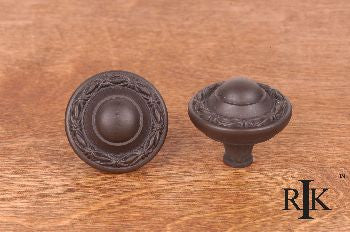 RKI CK-761-RB: 1-1/4" Small Deco-Leaf Edge Cabinet Knob - Oil Rubbed Bronze