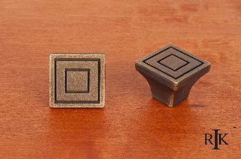 RKI CK-770-AE: Large Contemporary Square Cabinet Knob - Antique English