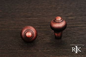 RKI CK-9306-DC: 1" Solid Round Cabinet Knob w/Tip - Distressed Copper