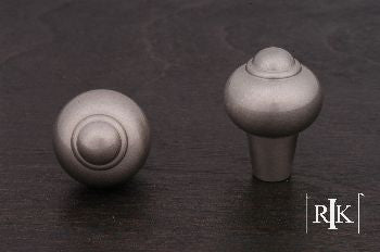 RKI CK-9306-P: 1" Solid Round Cabinet Knob w/Tip - Pewter