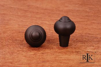 RKI CK-9306-RB: 1" Solid Round Cabinet Knob w/Tip - Oil Rubbed Bronze