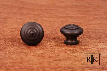 RKI CK-9307-RB: 1" Solid Cabinet Knob w/Circle at Top - Oil Rubbed Bronze
