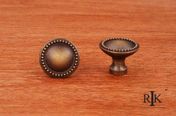RKI CK-9310-AE: 1-1/2" Plain Cabinet Knob w/Beaded Edge - Antique English