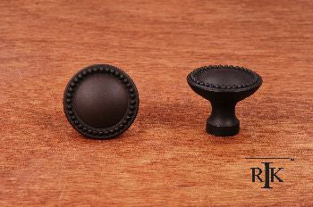 RKI CK-9310-RB: 1-1/2" Plain Cabinet Knob w/Beaded Edge - Oil Rubbed Bronze