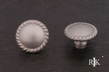 RKI CK-9313-P: 1-1/4" Plain Cabinet Knob w/Rope Edge - Pewter