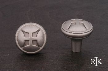 RKI CK-9314-P: 1-1/4" Solid Four Petal Cabinet Knob - Pewter