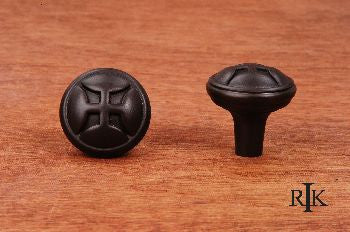 RKI CK-9314-RB: 1-1/4" Solid Four Petal Cabinet Knob - Oil Rubbed Bronze