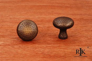 RKI CK-9315-AE: 1-1/4" Solid Round Cabinet Knob w/Divet Indents - Antique English