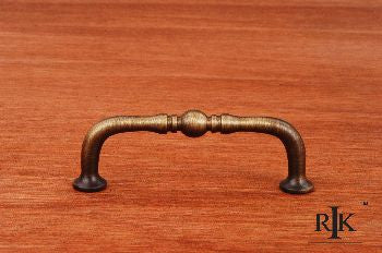 RKI CP-04-ATAE: 3" cc Colonial Decorative Elongated D-Handle Cabinet Pull - Antique English