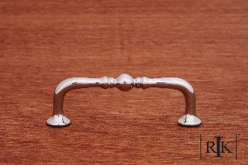 RKI CP-04-ATC: 3" cc Colonial Decorative Elongated D-Handle Cabinet Pull - Polished Chrome