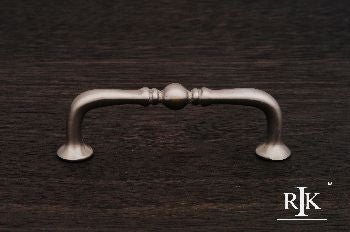 RKI CP-04-ATP: 3" cc Colonial Decorative Elongated D-Handle Cabinet Pull - Pewter