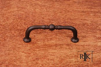 RKI CP-04-ATRB: 3" cc Colonial Decorative Elongated D-Handle Cabinet Pull - Oil Rubbed Bronze