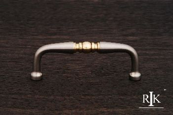RKI CP-04-TBP: 3" cc Decorative Curved D-Handle Cabinet Pull - Pewter & Brass