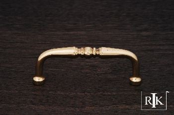 RKI CP-04-T: 3" cc Decorative Curved D-Handle Cabinet Pull - Polished Brass