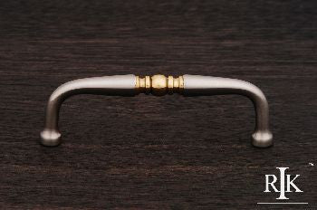 RKI CP-05-TBP: 3-1/2" cc Decorative D-Handle Cabinet Pull - Pewter & Brass