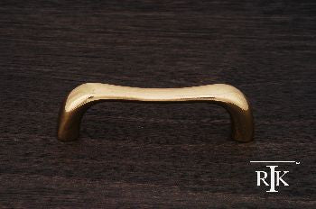 RKI CP-09-T: 3" cc Contemporary Bent Middle Cabinet Pull - Polished Brass