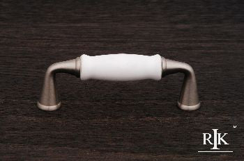 RKI CP-11-PW: 3" cc Middle Cabinet Pull - Pewter/White Porcelain